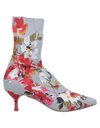 Shop Strategia Woman Ankle Boots Grey Size 7 Textile Fibers