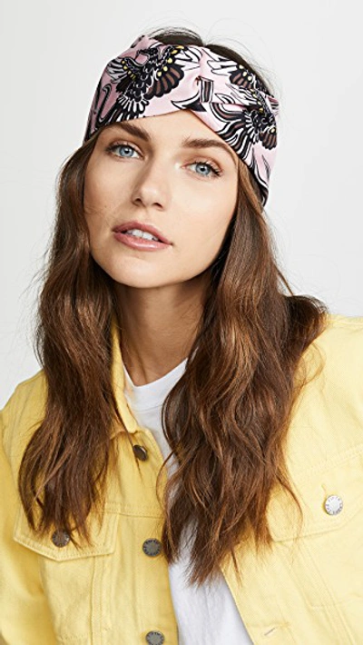 Shop Kenzo Flying Phoenix Turban Headband In Pastel Pink