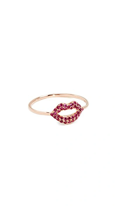 Shop Sydney Evan 14k Rose Gold Lips Ring