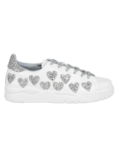 Shop Chiara Ferragni Glittered Sneakers In Silver