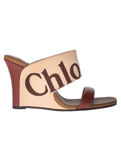 Shop Chloé Logo Wedge Sandals