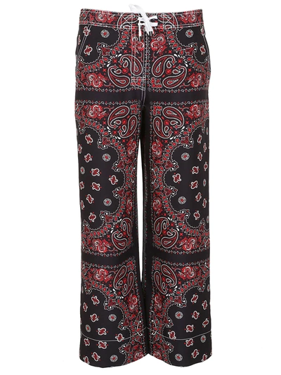 Shop Alexander Wang Bandana Printed Trousers In Nero/rosso