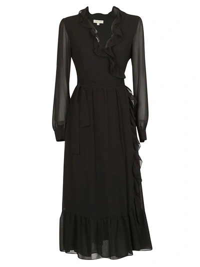Shop Michael Kors Ruffled Detail Dress In Black