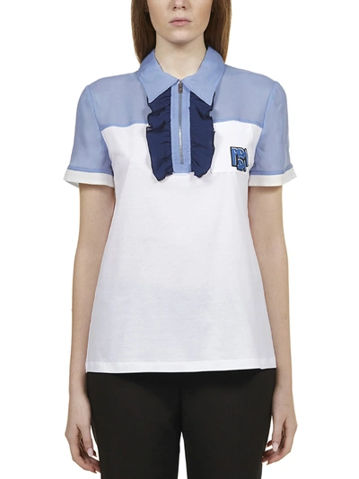 Shop Prada Shirt In Azzurro Bianco Blu