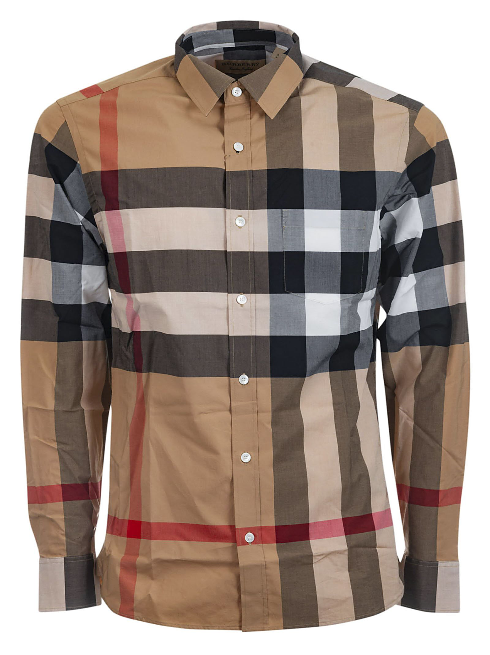 burberry camel check shirt