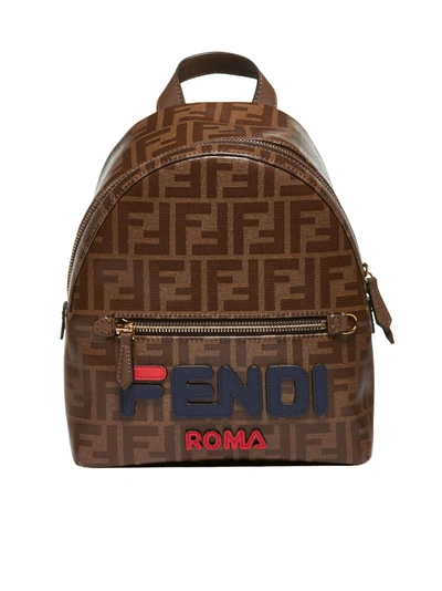 Shop Fendi Backpack In Tabacco Marrone