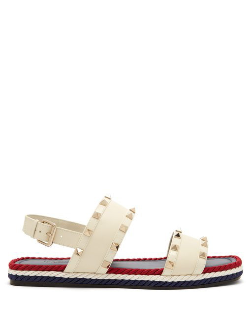 valentino torchon rockstud leather sandals