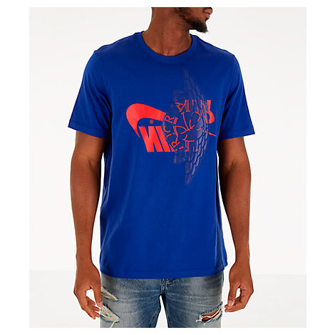 blue and orange nike shirt