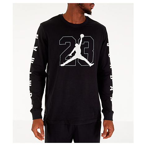 Nike Men's Jordan Hbr Vertical Script Long-sleeve T-shirt, Black | ModeSens