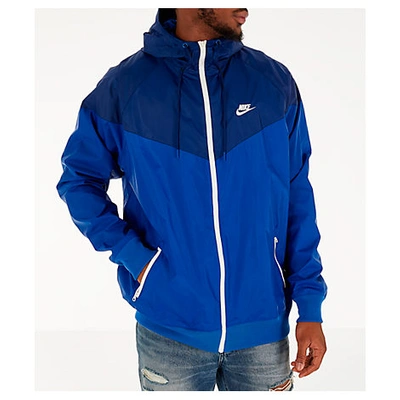 Shop Nike Men's Sportswear Colorblock Windrunner Hooded Jacket, Blue