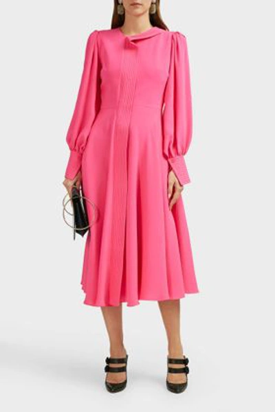 Shop Roksanda Adyn Silk-satin Midi Dress In Pink