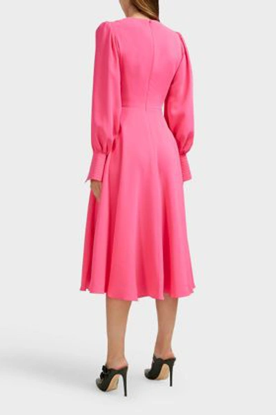 Shop Roksanda Adyn Silk-satin Midi Dress In Pink