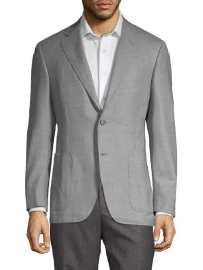 Shop Canali Textured Wool Sportcoat In Grey