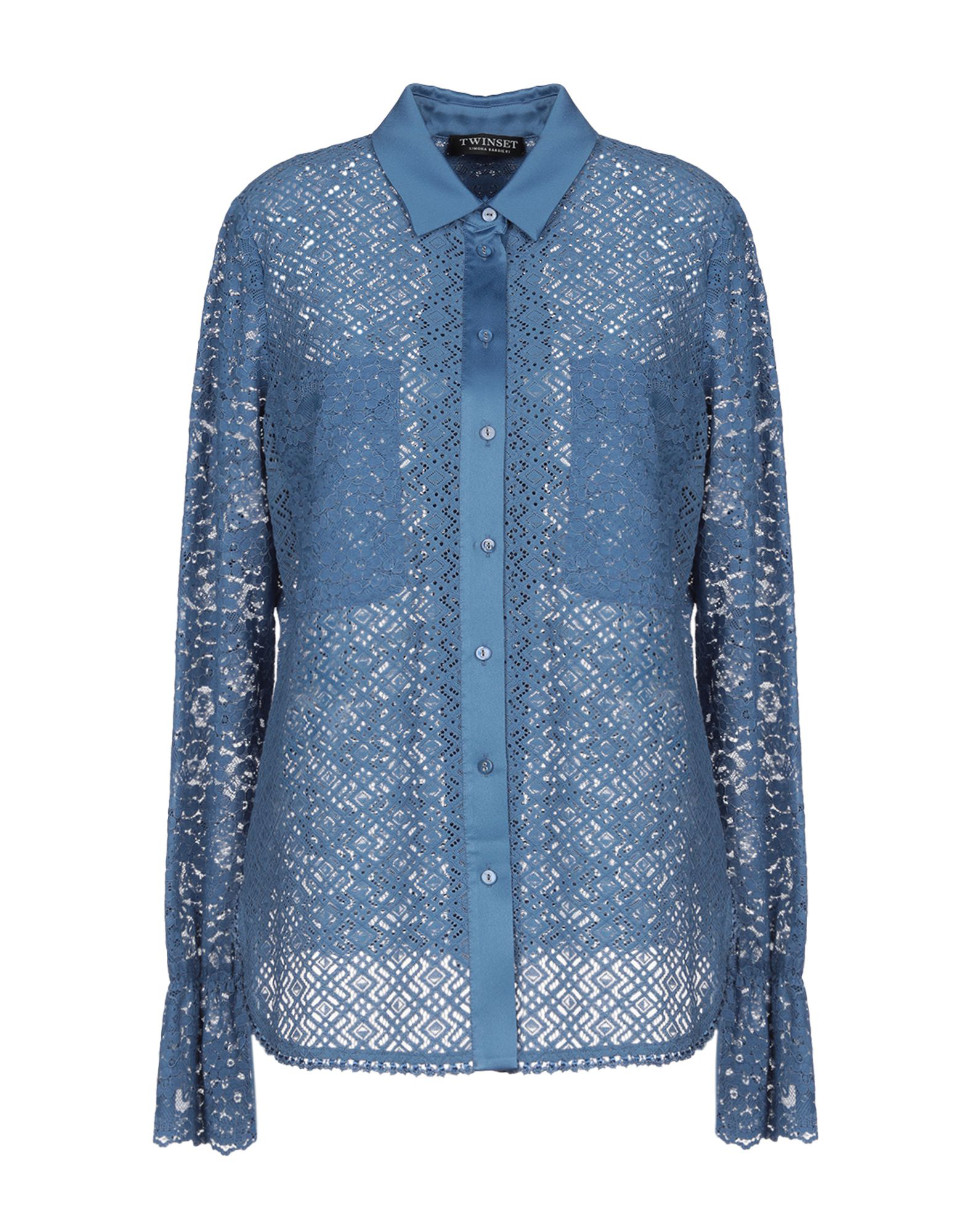 Twinset Lace Shirts & Blouses In Blue | ModeSens