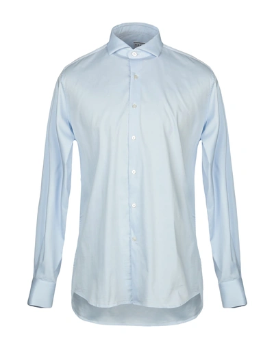 Shop Xacus Man Shirt Sky Blue Size 16 ½ Cotton, Polyamide, Elastane