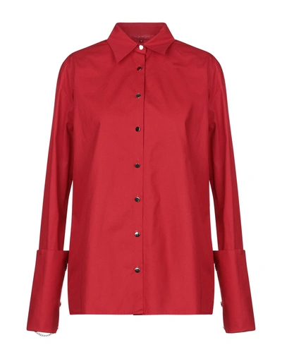 Shop Rouge Margaux Solid Color Shirts & Blouses In Red