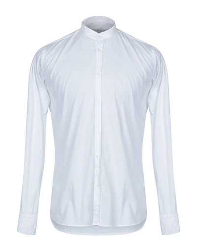 Shop Aglini Man Shirt White Size 17 Cotton, Polyamide, Elastane
