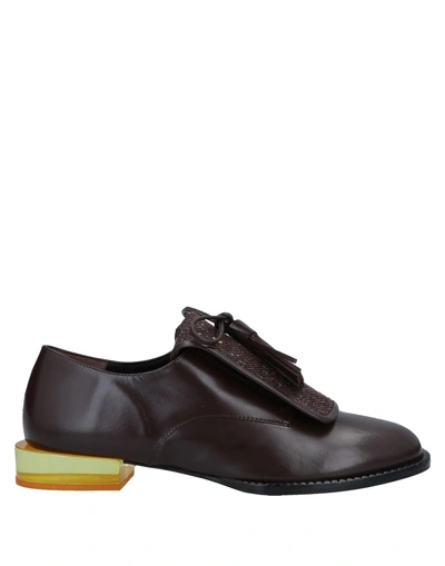 Shop Paloma Barceló Laced Shoes In Dark Brown