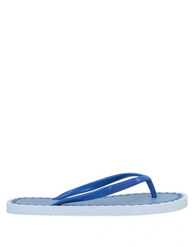 Shop Emporio Armani Woman Thong Sandal Blue Size 10.5 Pvc - Polyvinyl Chloride