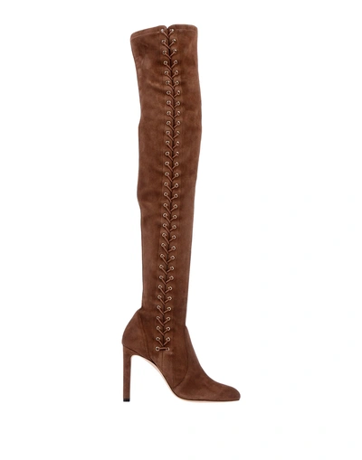 Shop Jimmy Choo Woman Boot Tan Size 9 Soft Leather In Brown