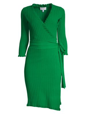 milly ruffle tie wrap dress