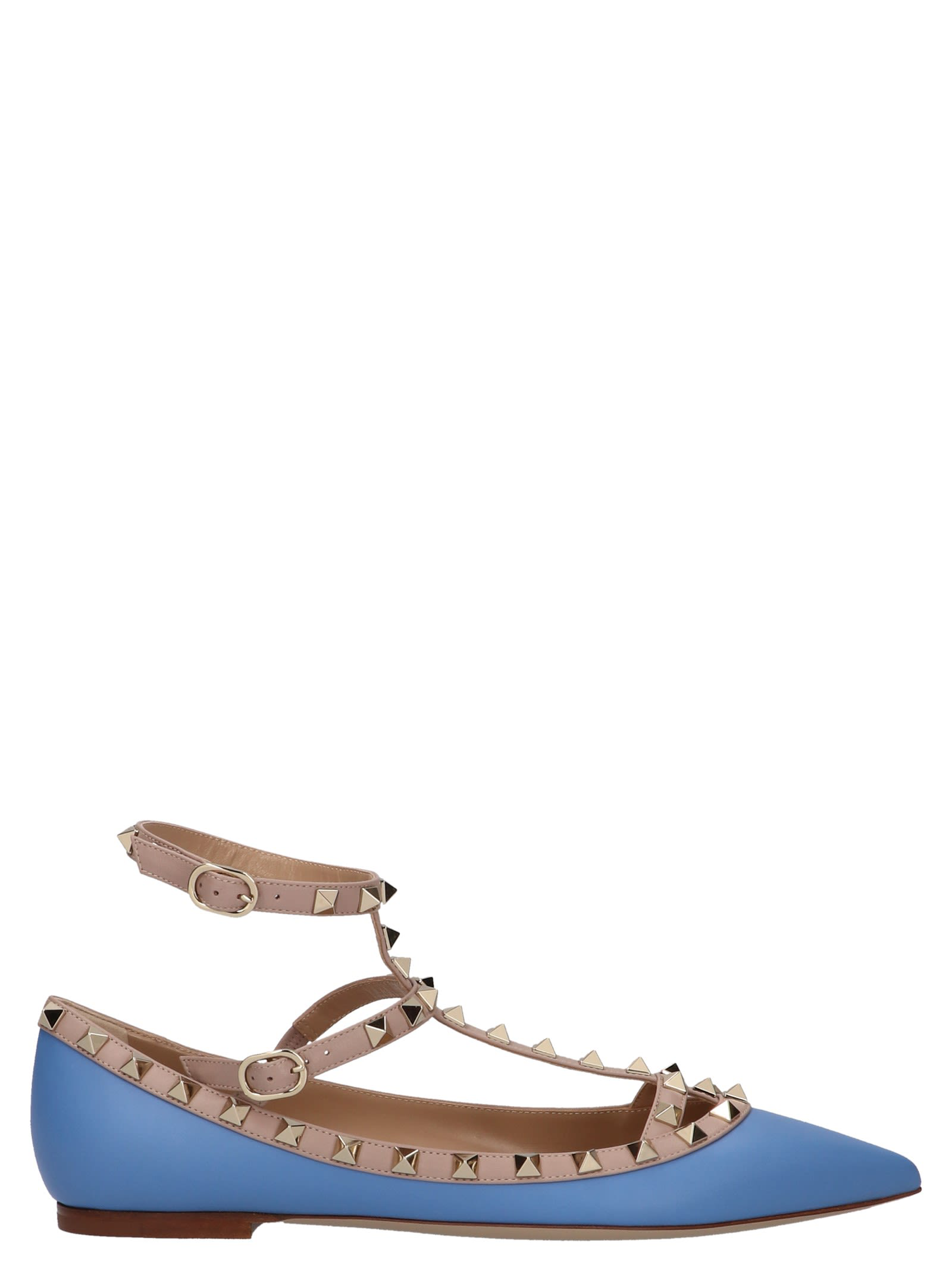 light blue valentino rockstud shoes
