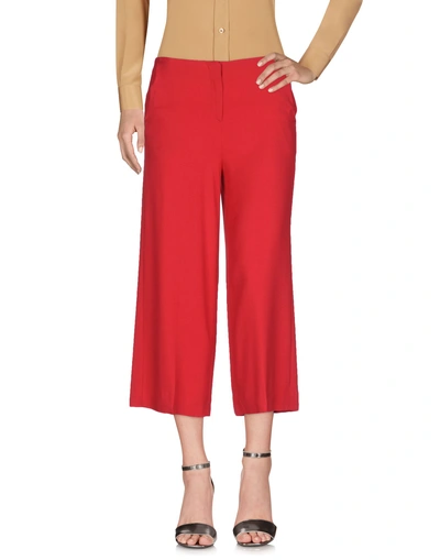 Shop Twinset Woman Cropped Pants Red Size 6 Acetate, Viscose, Elastane