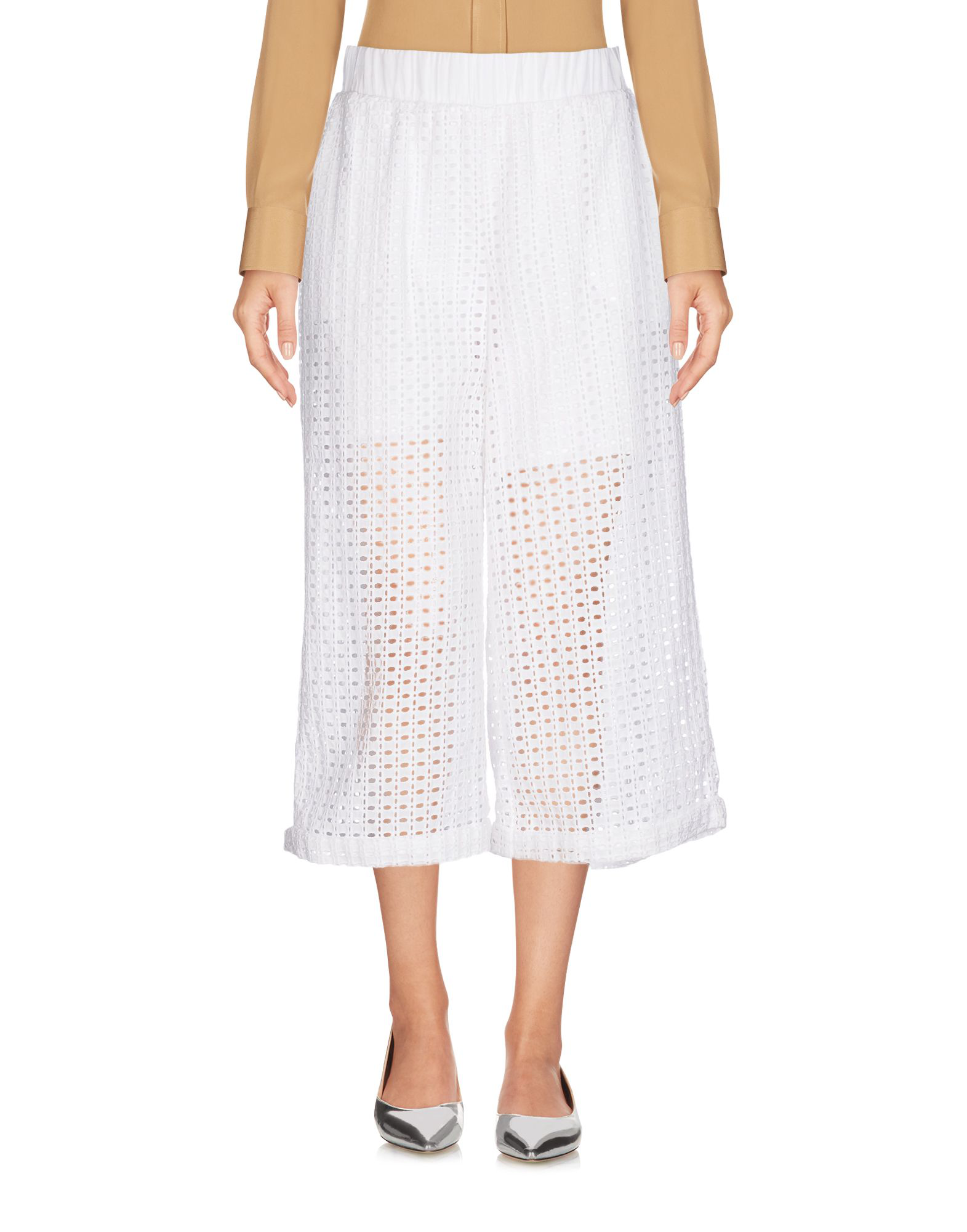 Twinset Cropped Pants & Culottes In White | ModeSens