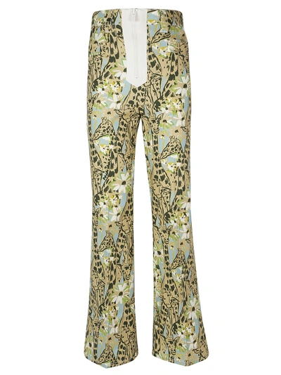 Shop Miu Miu Miumiu Pantalone In Agave Sabbia