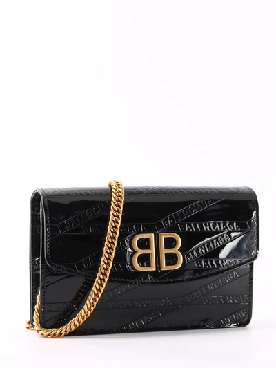 Shop Balenciaga Bag Bb Patent Black