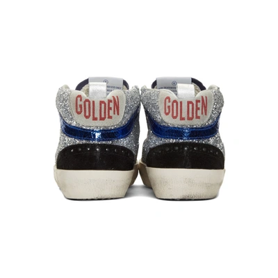 Shop Golden Goose Silver Glitter Mid Star Sneakers