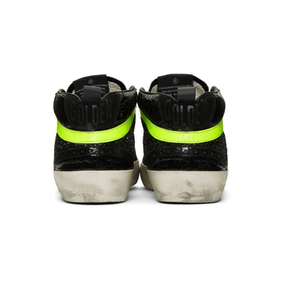 Shop Golden Goose Black Glitter Mid Star Sneakers