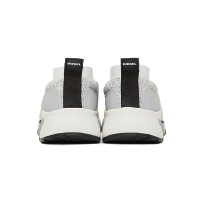 Shop Diesel Grey S-kb Athletic Sock Sneakers In H3357 Wht/g