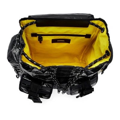 Shop Diesel Black M-cage Backpack In T8013 Black
