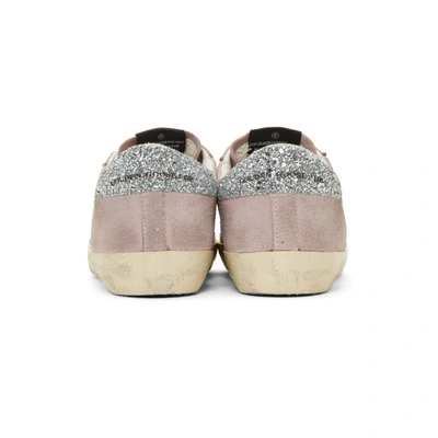 Shop Golden Goose Pink Glitter Superstar Sneakers