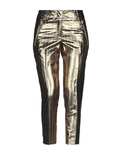 Shop Twinset Woman Cropped Pants Gold Size 8 Polyester, Metal