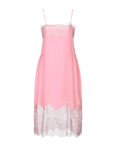 Shop Twinset Woman Midi Dress Pink Size 6 Silk, Polyamide
