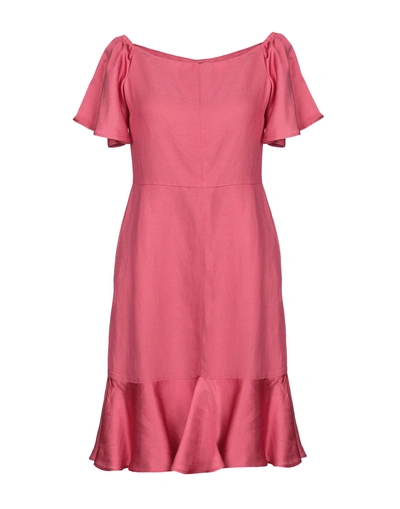 Shop Twinset Woman Mini Dress Fuchsia Size 8 Viscose, Linen, Acetate In Pink