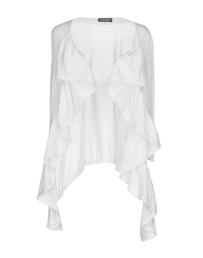 Shop Twinset Woman Cardigan White Size Xs Cotton