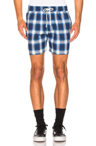 Shop Adaptation Plaid Shorts In Blue Plaid