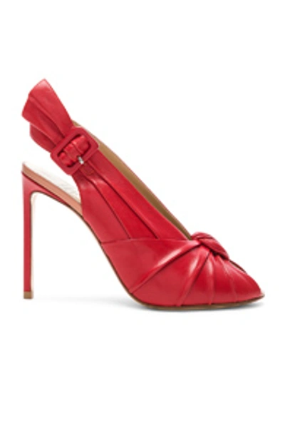 Shop Francesco Russo Slingback Heels In Red