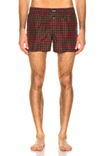 Shop Vetements Swimming Boxers In Red Check