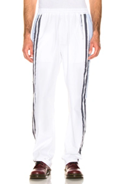 Shop Vetements Track Pants In Stripes & Light Blue & White