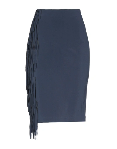 Shop Brunello Cucinelli Midi Skirts In Dark Blue