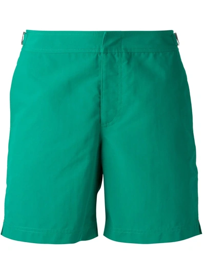 Shop Orlebar Brown 'bulldog Parrot' Swim Shorts - Green