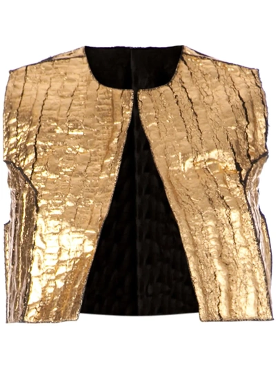 Simona Tagliaferri Distressed Bolero Jacket - Metallic In Metallic