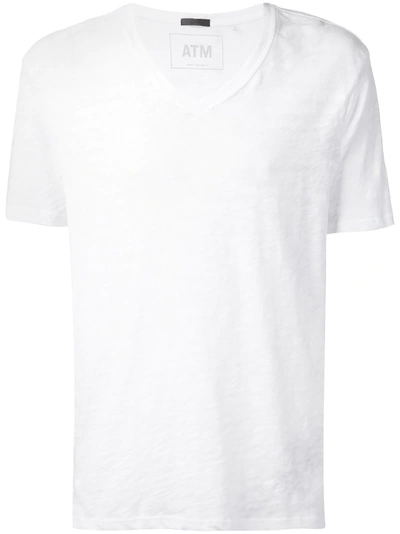 Shop Atm Anthony Thomas Melillo V-neck T-shirt - White