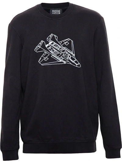 Shop Markus Lupfer Space Jet Print Sweatshirt - Black