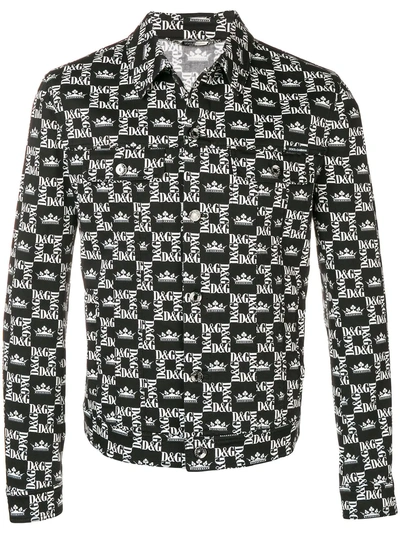 Shop Dolce & Gabbana Logo Print Jacket - Black