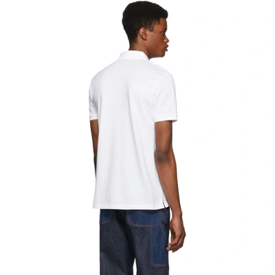 Shop Hugo Boss Boss White Pique Logo Polo In 100 White